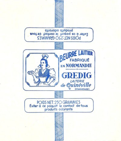 Gredig laiterie de Quinéville Manche beurre laitier fabriqué en Normandie 250g