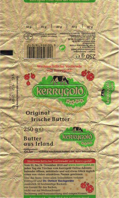 Kerrygold original irische butter butter aus Irland 250g DE NW 40015 EG Rhénanie du nord-Westphalie Allemagne