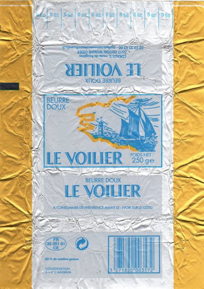 Le voilier beurre doux 250g FR 35.051.01 CE Bretagne France