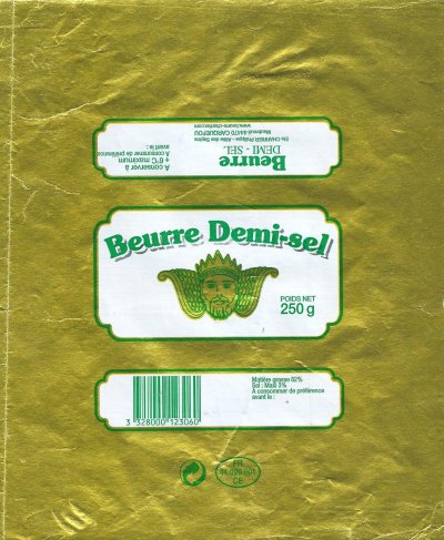 beurre demi-sel 250g FR 44.026.001 CE Pays-de-Loire France