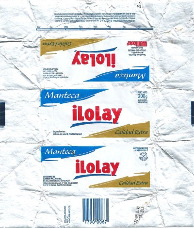 Ilolay manteca calidad extra industria Argentina 200g Argentine