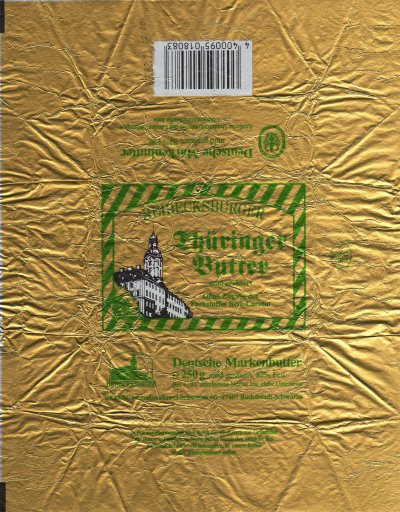 Thüringer butter heidecksburger deutsche markenbutter 250g DE TH 603 EG Thuringe Allemagne