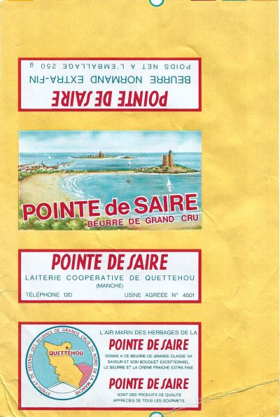 Pointe de Saire beurre de grand cru laiterie coopérative de Quettehou beurre normand extra-fin 250g Normandie France