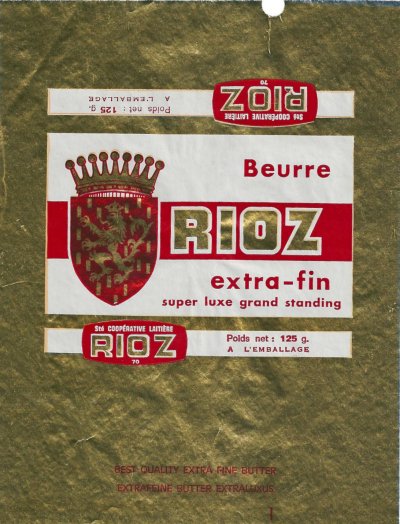 Beurre Rioz extra-fin super luxe grans standing 125g Franche-Comté France