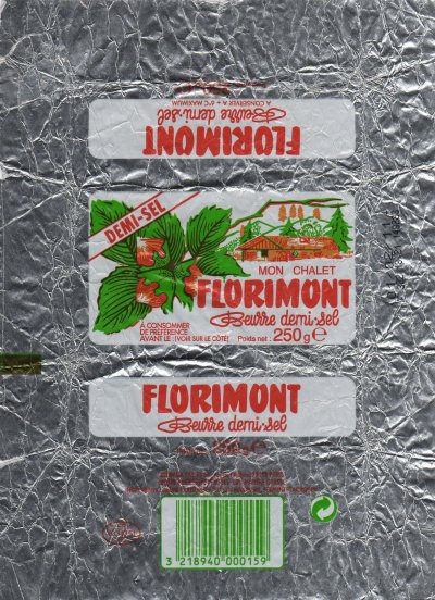 Florimont mon chalet beurre demi-sel 250g FR 63.113.51 CE Auvergne France