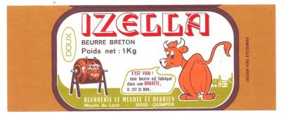 Izella beurre breton doux beurrerie Le Meudec et Derrien moulin du Loch 29103 Quimper 1000g 1kg Bretagne France