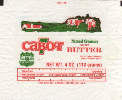 Cabot natural creamery salted butter usda 113g Etats-Unis