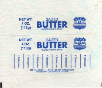 Salted butter usda 113g Etats-Unis