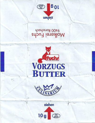 Fuchs vorzugs butter molkerei fuchs culinarium 10g CH 2437 Suisse