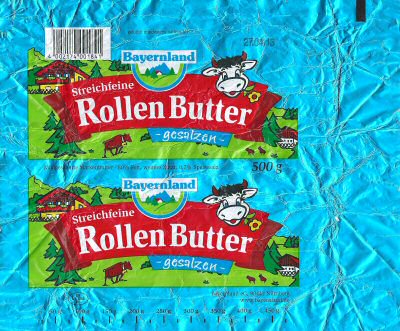 Rollen butter Bayernland gezalzen 500g DE BY 306 EG Bavière Allemagne