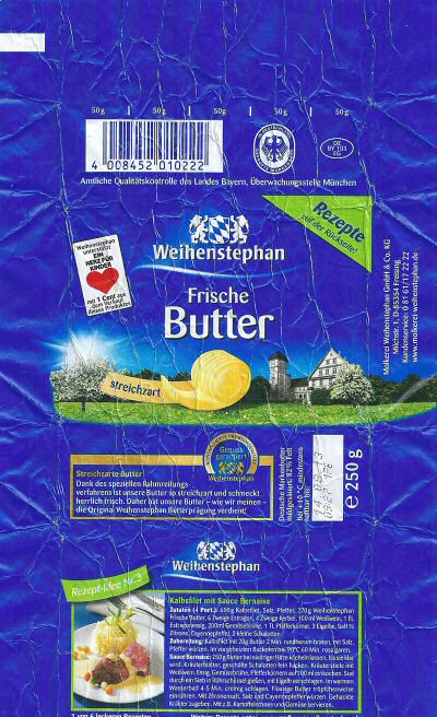 Weihenstephan frische butter rezept-idee nr.3 ein herz für kinder 250g DE BY 103 EG Bavière Allemagne