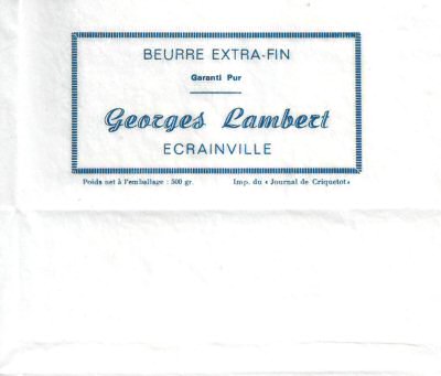 Beurre extra-fin garanti pur Georges Lambert Ecrainville 500g Normandie France