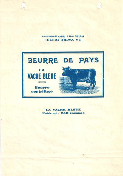 La vache bleue beurre de pays beurre centrifuge 250g France