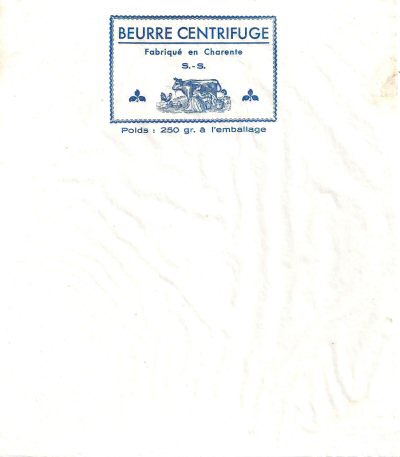 Beurre centrifuge fabriqué en Charente 250g Poiutou-Charentes France