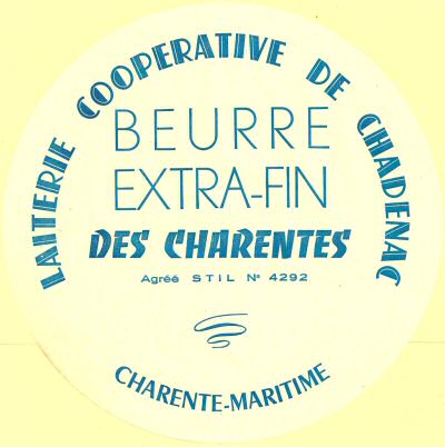 Laiterie coopérative de Chadenac beurre extra-fin des Charentes agréée STIL n° 4292 Charente-Maritime France
