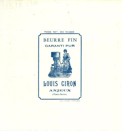 Louis Ciron beurre fin garanti pur Anjeux Haute-Saône 250g Franche-Comté France