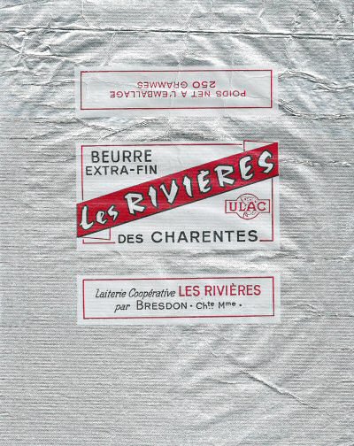 Les rivières beurre extra-fin des Charentes ULAC laiterie coopérative les Rivières par Bresdon Chte Mme 250g Poitou-Charentes France