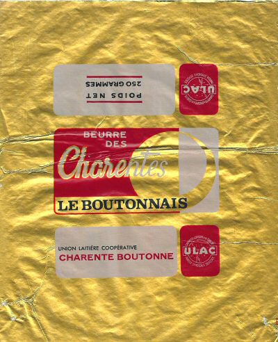 Le boutonnais beurres des Charentes union laitière coopérative Charente Boutonne ULAC 250g Poitou-Charentes France