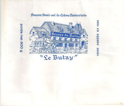 Le Butay beurre du Butay usine agréée n° 1021 beurre demi-sel de crème pasteurisée 250g Pays de Loire France