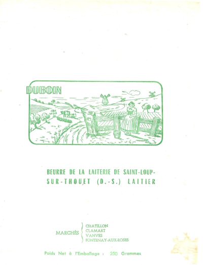Duboin beurre de la laiterie de Saint-Loup sur-Thouet D. - S. Laitier 250g Poitou-Charentes France