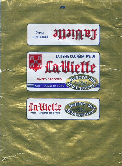 La Viette laiterie coopérative Saint-Pardoux Mazières en Gâtine beurre des Deux-Sèvres 250g Poitou-Charentes France