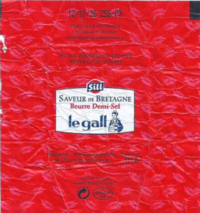Le Gall sill saveur de Bretagne beurre demi-sel french salted butter 10g F 22.172.01 CEE France