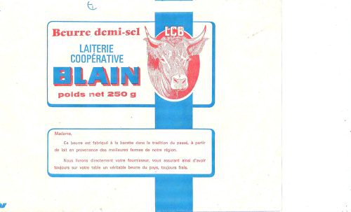 LCB Laiterie coopérative de Blain beurre demi-sel 250g Pays de Loire France