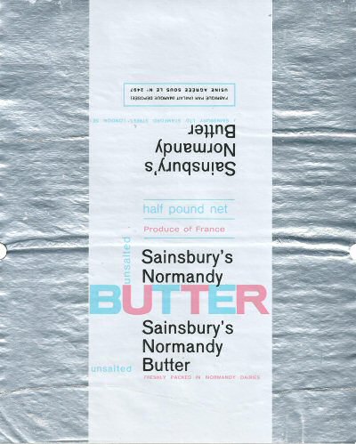 Sainsbury s Normandy butter unsalted packed in Normandy dairies half pound net produce of France usine agréée n° 2497 Royaume-Uni