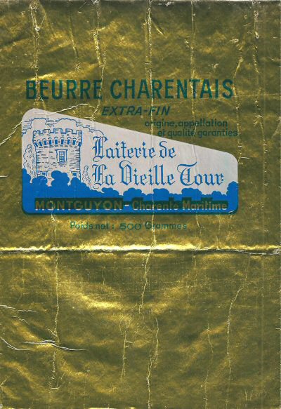 Laiterie de la vieille tour Monguyon Charente Maritime beurre charentais extra-fin origine, appellation et qualités garanties 500g Poitou-Charentes France
