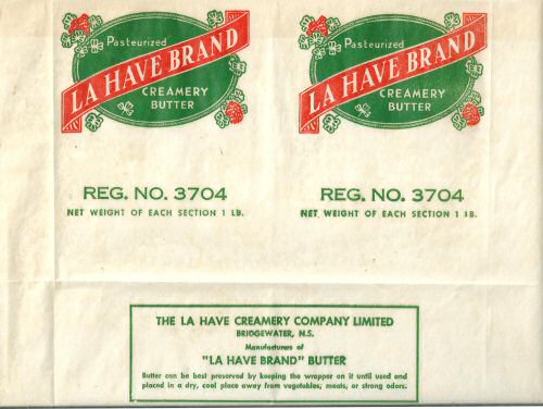 La have brand pasteurized creamery butter reg n° 3704 Canada
