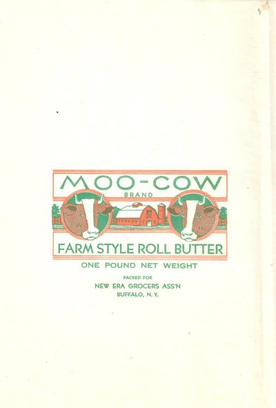 Moo-cow brand farm style roll butter New Era Grocers ass n Buffalo N. Y. Etats-Unis