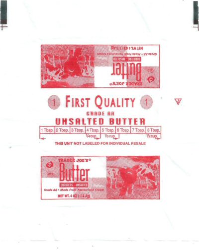 1 first quality butter quaters unsalted grade an unsalted butter 113,4g Etats-Unis