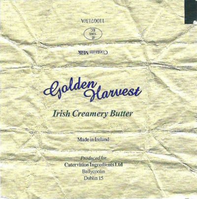 Golden Harvest Irish creamery butter made in Ireland Dublin IE 1065 EC Irlande