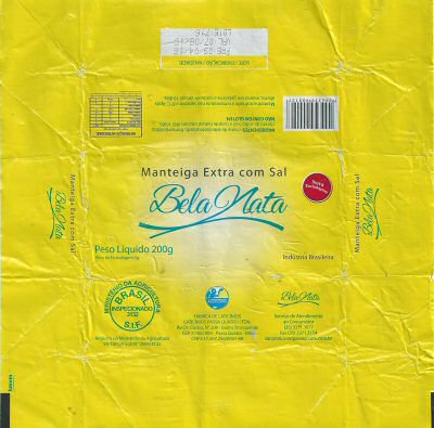Bela Nata manteiga extra com sal industria braseleira 200g Brasil 3132 Bresil