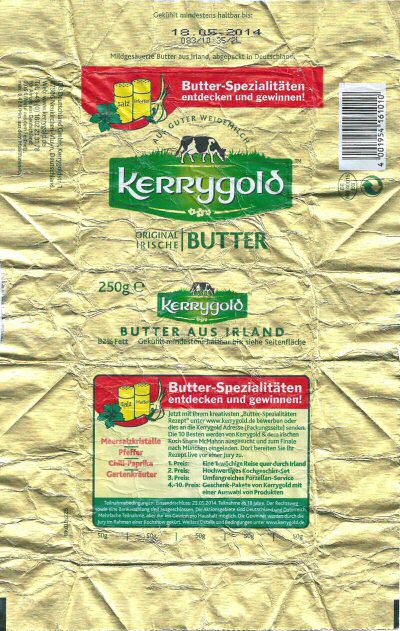 Kerrygold butter aus Irland aus gutter weidemilch butter-spezialitäten entdecken und gewinnen 250g DE NW 40015 EG Rhénanie du nord-Westphalie Allemagne