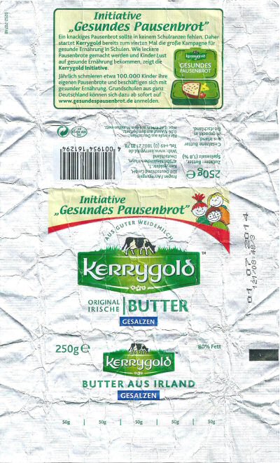 Kerrygold butter aus Irland gesaltzen initiative gesundes pausenbrot 250g DE NW 40015 EG Rhénanie du nord-Westphalie Allemagne