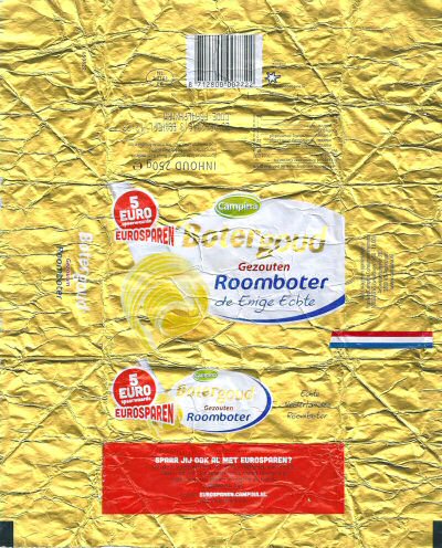 Campina boter goud gezouten roomboter 5 euro eurosparen 250g NL Z 0161 EG Pays-Bas