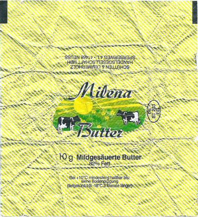 milena butter 10g mildgesäuerte butter DE ST 203 EG Saxe Anhalt Allemagne