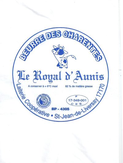 Le Royal d Aunis laiterie coopérative St-Jean-de-Liversay beurre des Charentes  F 17.349.001 C E E Poitou-Charentes France
