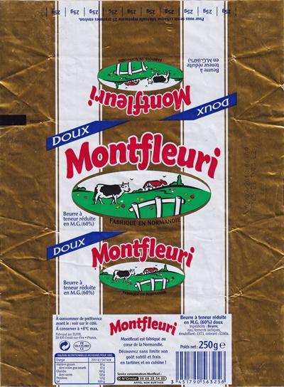 Montfleuri doux fabriqué en Normandie 250g FR 50.139.001 CE 