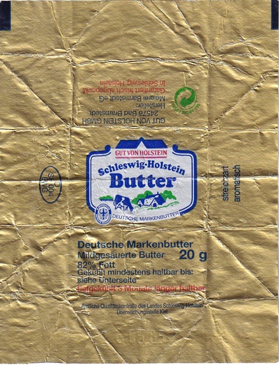 Butter gut von Holstein Schleswig-Holstein deutsche markenbutter 20g D SH 004 EWG