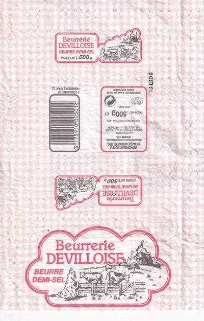 Beurrerie Devilloire beurre demi-sel 500g FRANCE 95.351.01 CEE Île-de-France