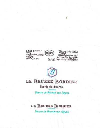 Le beurre Bordier esprit de beurre beurre de baratte aux algues 125g FR 35.207.026 CE Bretagne France