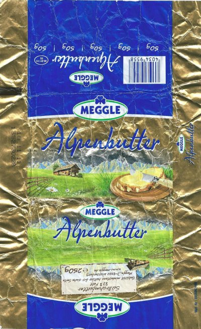 Meggle Alpen butter 250g DE BY 111 EG Bavière Allemagne