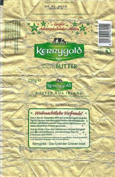 Kerrygold aus guter weidemilch original irische butter grosse adventkalender - aktion 250g DE NW 40015 EG Rhénanie du nord - Westphalie Allemagne