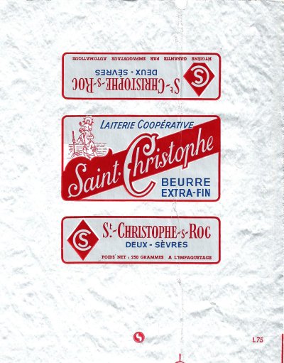 Saint-Christophe-s-Roc laiterie coopérative Deux-Sèvres beurre extra-fin 250g Poitou-Charentes France