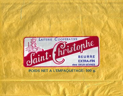 Laiterie coopérative Saint.Christophe beurre extra-fin des Deux-Sèvres 500g Poitou-Charentes France