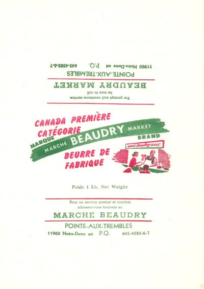 Beaudry market  marché Beaudry Canada première catégorie beurre de fabrique Pointe-aux-Trembles 1lb 454g Québec