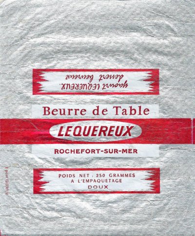 Lequereux beurre de table  Rochefort-Sur-Mer 250g Poitou-Charentes France