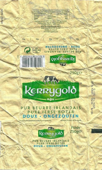kerrygold pure beurre irlandais pure ierse boter doux ongezouten 250g DE NW 40015 EG Belgique